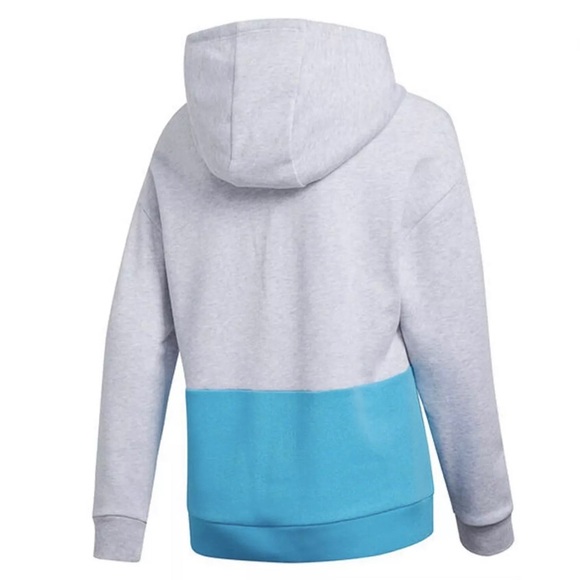 Adidas Kids Hooded Fleece Sweatshirt Pullover Gray - Picture 2 of 11